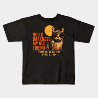 Cat Glasses ~ Hello Darkness My Old Friend Kids T-Shirt